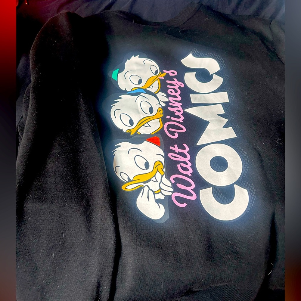Disney Black Sweatshirt with Huey Dewey and Louie